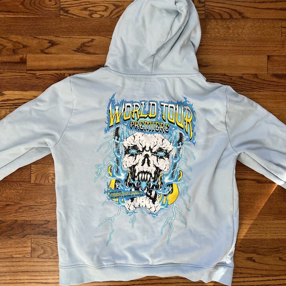 WORLD TOUR ELECTRIC SKULL TOUR HOODY Size XL